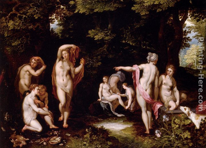 Diana And Actaeon painting - Jan the elder Brueghel Diana And Actaeon art painting